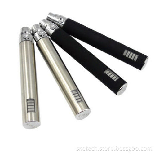 E-cigarette EGO-VV battery, Adjustable voltage 3.3-4.2V, 650/900/1100mAh capacity, LED display